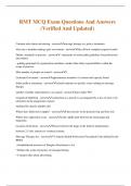 RMT MCQ Exam Questions And Answers &lpar;Verified And Updated&rpar;