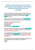 SOCRA CCRP EXAM ACTUAL EXAM QUESTIONS AND CORRECT DETAILED ANSWERS WITH RATIONALES |AGRADE
