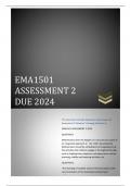 EMA1501 Assessment  02 Due 2024. for assistance whatsapp 0.7.2.5.3.5.1.7.6.4...This document includes Questions and Answers for Assessment 2 Question 1 through Question 4.  EMA1501 ASSESSMENT 2 2024  QUESTION 1  Mathematics does not happen in a vacuum but