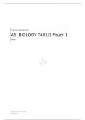 AQA  AS  LEVEL  BIOLOGY  Paper 1  MARK SCHEME FOR JUNE  2023   7401/1 