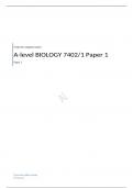 AQA  A-level BIOLOGY   Paper 1  MARK SCHEME FOR JUNE  2023    7402/1