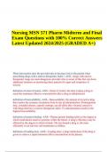 Nursing MSN 571 Pharm Midterm and Final Exam Questions with 100% Correct Answers Latest Updated 2024/2025 (GRADED A+)