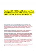 Nursing MSN 571 Pharm Midterm and Final Exam Questions with 100&percnt; Correct Answers Latest Updated 2024&sol;2025 &lpar;GRADED A&plus;&rpar;