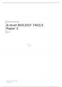 AQA  A-level BIOLOGY   Paper 3  MARK SCHEME FOR JUNE  2023   7402/3