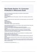 Real Estate Section 15 Consumer Protection in Wisconsin Exam 2024