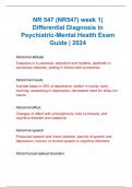 NR 547 (NR547) week 1| Differential Diagnosis in Psychiatric-Mental Health Exam Guide | 2024