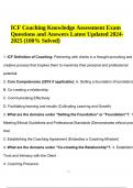 ICF Coaching Knowledge Assessment Exam Questions and Answers Latest Updated 2024- 2025 (100% Solved)