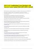 ESCO Air Conditioning Exam Questions with Answers Latest Update 2024-2025 &lpar;100&percnt; Solved&rpar;