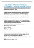 HESI MENTAL HEALTH EXAM REVISION  QUESTIONS and ACCURATE ANSWERS RATED A