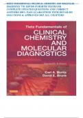 TIETZ FUNDAMENTALS OFCLINICAL CHEMISTRY AND MOLECULAR DIAGNOSTICS 7TH EDITION BY BURTIS TESTBANK COMPLETE UPDATED QUESTIONS AND CORRECT ANSWERS 100% PASS GUARANTEED WITH DETAILED SOLUTIONS & APPROVED 2023 ALL CHAPTERS