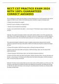 NCCT CST PRACTICE EXAM 2024 WITH 100&percnt; GUARANTEED CORRECT ANSWERS
