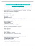 Nursing Fundamentals Final Exam Test Questions with Answers (Verified Answers)