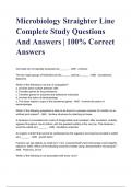 Microbiology Straighter Line Complete Study Questions And Answers | 100% Correct Answers