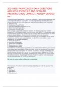 2024 HESI PHARCOLOGY EXAM QUESTIONS AND WELL RSERCHED AND DETAILED ANSWERS (100% CORRECT) ALREDY GRADED A+
