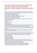 2024 HESI PHARCOLOGY EXAM QUESTIONS AND WELL RSERCHED AND DETAILED ANSWERS (100% CORRECT) ALREDY GRADED A+