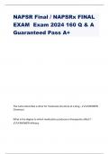 NAPSR Final / NAPSRx FINAL EXAM Exam 2024 160 Q & A Guaranteed Pass A+