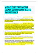 MSLC SUSTAINMENT EXAM WITH COMPLETE SOLUTIONS