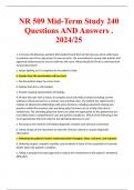 NR 509  Study 240 Questions AND Answers . 2024/25