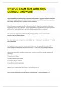 NY MPJE EXAM 2024 WITH 100&percnt; CORRECT ANSWERS