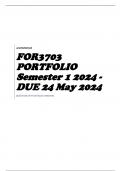 FOR3703 PORTFOLIO Semester 1 2024 - DUE 24 May 2024