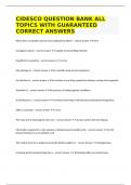 CIDESCO QUESTION BANK ALL TOPICS WITH GUARANTEED CORRECT ANSWERS