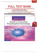 FULL TEST BANK For Stahl's Essential Psychopharmacology: Neuroscientific Basis and Practical Applications 4th Edition by Stephen M. Stahl (Author) Graded A+   