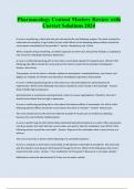 Pharmacology Content Mastery Review with Correct Solutions 2024