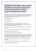 NYSTCE CST 060 Students With Disabilities Exam Questions With Professional Answers 100&percnt; &vert; Approved Explications 2024
