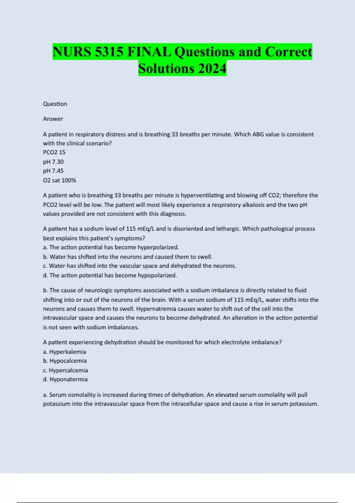 NURS 5315 FINAL EXAM ACTUAL 2025/2026 QUESTIONS AND 100% CORRECT ...