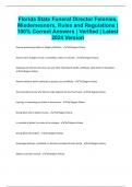 Florida Funeral Law Bundled Exams Questions and Answers Latest Versions 100% Pass