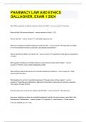 PHARMACY LAW AND ETHICS GALLAGHER&comma; EXAM 1 2024