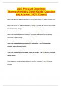 ACS Physical Chemistry  Thermochemistry Study Guide |Question  and Answer| 100% Correct