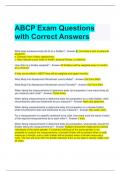 ABCP Exam Questions with Correct Answers