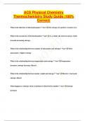 ACS Physical Chemistry  Thermochemistry Study Guide |100%  Correct|