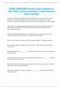 IAEM CEM&sol;AEM Practice Exam Questions with 100&percnt; Correct Answers &vert; Latest Version 2024 &vert; Verified