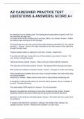 AZ CAREGIVER PRACTICE TEST &lpar;QUESTIONS & ANSWERS&rpar; SCORE A&plus;