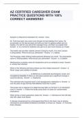 AZ CERTIFIED CAREGIVER EXAM PRACTICE QUESTIONS WITH 100&percnt; CORRECT ANSWERS&excl;&excl;