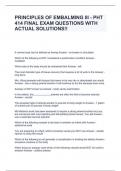 PRINCIPLES OF EMBALMING III - PHT 414 FINAL EXAM QUESTIONS WITH ACTUAL SOLUTIONS&excl;&excl;