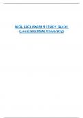 BIOL 1201 EXAM 5 STUDY GUIDE  (Louisiana State University)