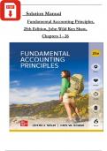 John Wild & Ken Shaw, Fundamental Accounting Principles, 25th Edition Solution Manual, Complete Chapters 1 - 26, Verified Latest Version