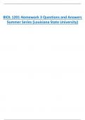 BIOL 1201 Homework 3 Questions and Answers  Summer Series (Louisiana State University)