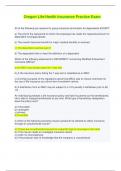 Oregon Life&sol;Health Insurance Practice Exam - Q & A&vert;Graded A