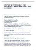 EMERGENCY MEDICINE &lpar;COMAT&rpar; QUESTIONS & ANSWERS VERIFIED 100&percnt; CORRECT&excl;&excl;