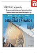 Parrino/Kidwell, Fundamentals of Corporate Finance, 5th Edition SOLUTION MANUAL, Complete Chapters 1 - 21, Verified Latest Version 