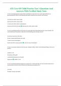 ATI Care Of Child Practice Test 1 Questions And Answers With Verified Study Tests