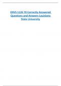 ENVS 1126 70 Correctly Answered  Questions and Answers Louisiana State University
