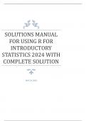 Solutions Manual for Using R for Introductory Statistics 2024 fully solved 100% by John Verzani