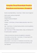 Comptia Cloud Essentials Practice Questions and Answers | Graded A