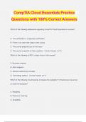 CompTIA Cloud Essentials Practice Questions with 100% Correct Answers