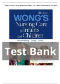 Test Bank For Wong's Nursing Care of Infants and Children 12th Edition by Hockenberry (2024), Chapter 1-34| Complete Questions and Answers (A+) 9780323776707.